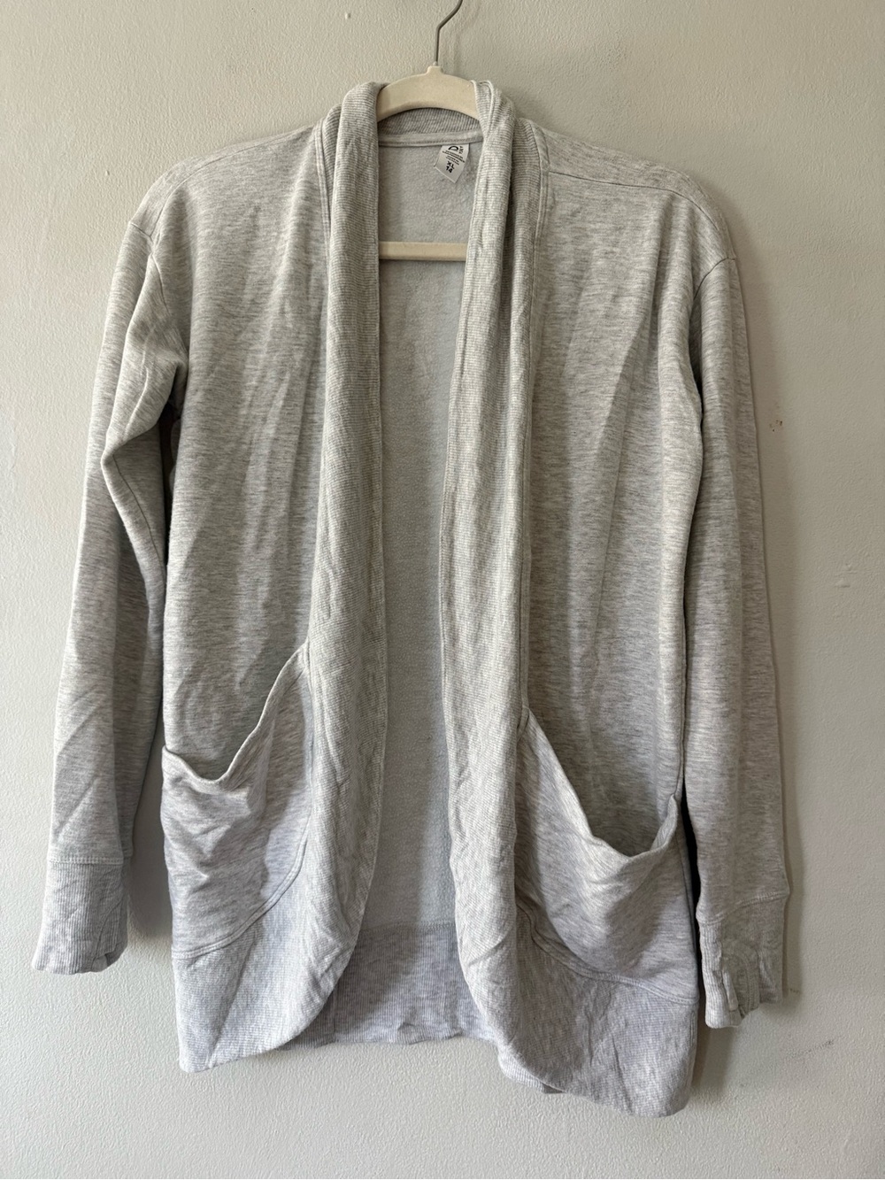 Athleta Girl Gray Open Front Cardigan Modal Pockets Size XL 14 - Picture 2 of 8